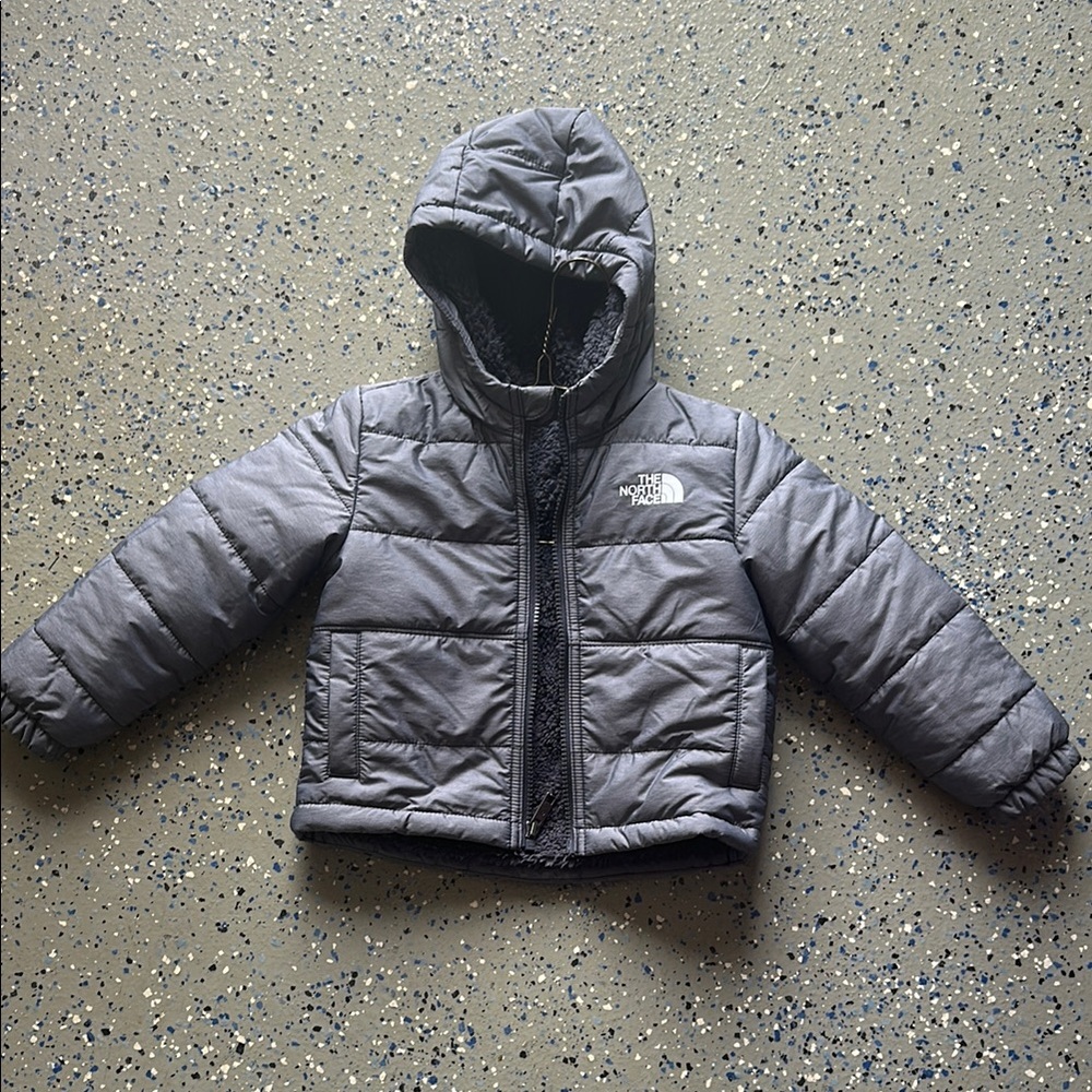 The North Face Gray Puffer Jacket with Hood